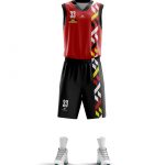 Tenida roja Selección Básquetbol hombres Instituto Alemán Osorno